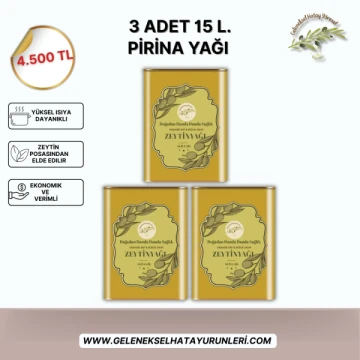 Pirina Yağı 3 Adet 15 L