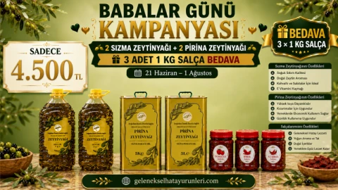 2 Sızma ve 2 Pirina Zeytinyağı Alana 3 Salça Hediye