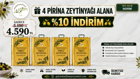 Okul Açılışı - 4 Pirina Zeytinyağı %10 İndirim