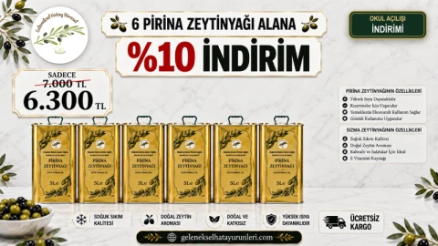 Okul Açılışı - 6 Pirina Zeytinyağı %10 İndirim