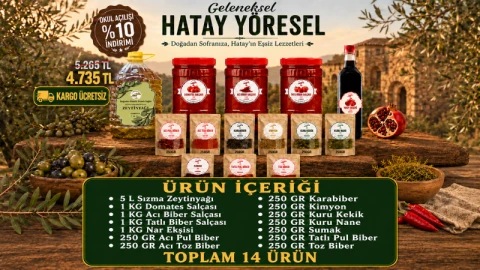 Okul Açılışı - 14 Ürünlü Hatay Paketi (5 L Sızma Zeytinyağı)
