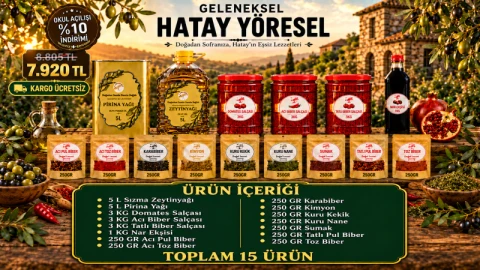 Okul Açılışı - 15 Ürünlü Hatay Paketi (5 L Sızma + 5 L Pirina)